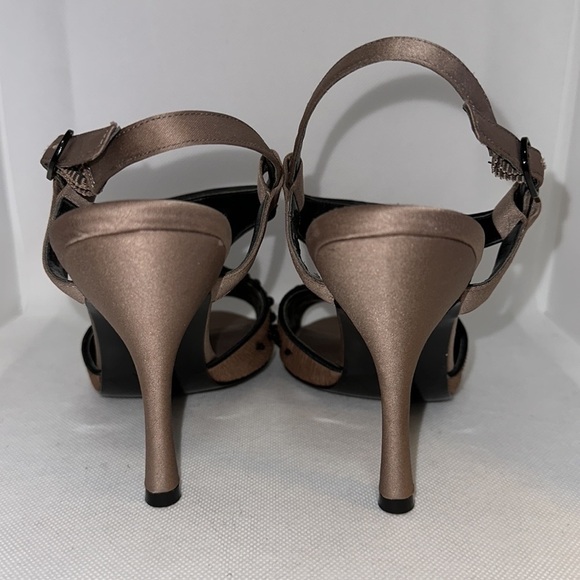 Nina Beaded Satin Leather Upper Slingback Heels Size 7 - NWOT - Picture 7 of 12